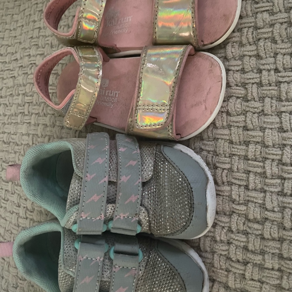 Kids' Holographic and Gray Sneakers Set